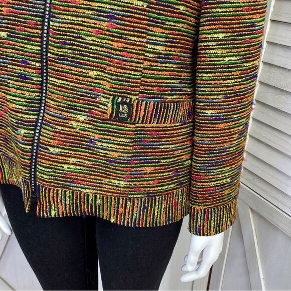 Lee Dong Soo Space Dye Chenille Full Zip Blazer Jacket Yellow Multi Large - Picture 6 of 16